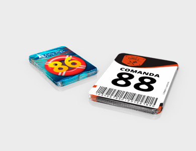 Comanda com Dados Variáveis em PVC 0,76mm Cristal Frente e Verso Fosco 10x15cm - 4x4 - 1 unid