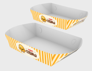 Embalagem Multiuso Bandeja Kraft 240g sem Película Antigordura 19,5x13x6,5cm  - 4x0 - 1000 unid