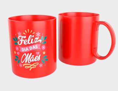 Caneca Café Acrílico 400ml - 1 Cor de Impressão - Central - 1x0 - 500 unid
