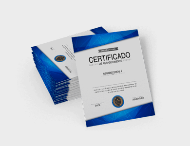 Certificado com Dados Variáveis em Couchê 300g Sem Verniz 30x42cm - 4x0 - 1 unid