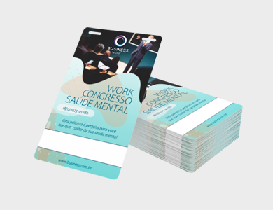 Credencial com Dois Furos Presilha Supremo 300g Sem Verniz 9x15 cm - 4x0 - 250 unid
