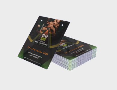 Credencial com Dois Furos Arte Única PVC 0,3mm branco 11,5x14cm - 4x0 - 250 unid